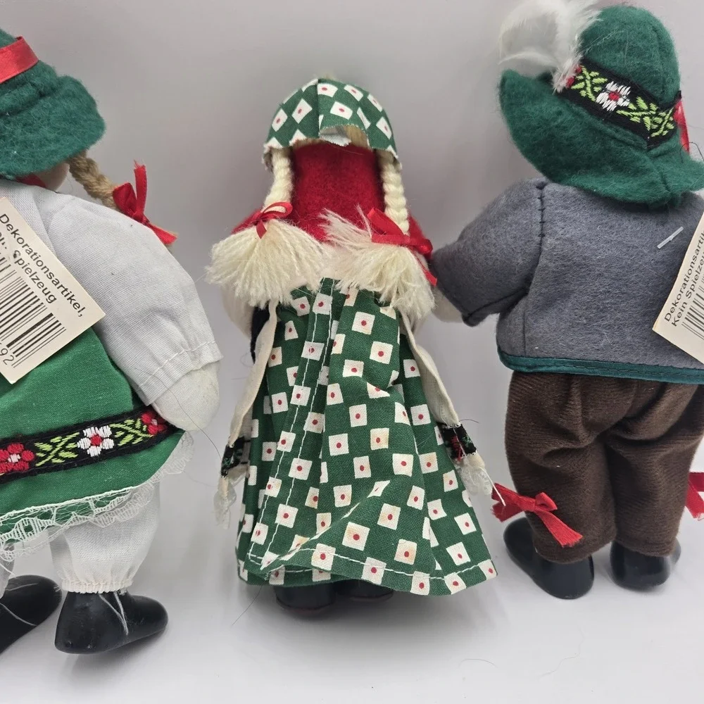 Hand Painted German Bavarian Porcelain Doll‎ Girl Boy Grandma Vtg Folk Figures
